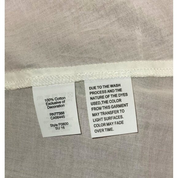 Madewell Folktale Off Shoulder 100 % Cotton Embroidered Casual Blouse Size S 966 - Picture 7 of 9